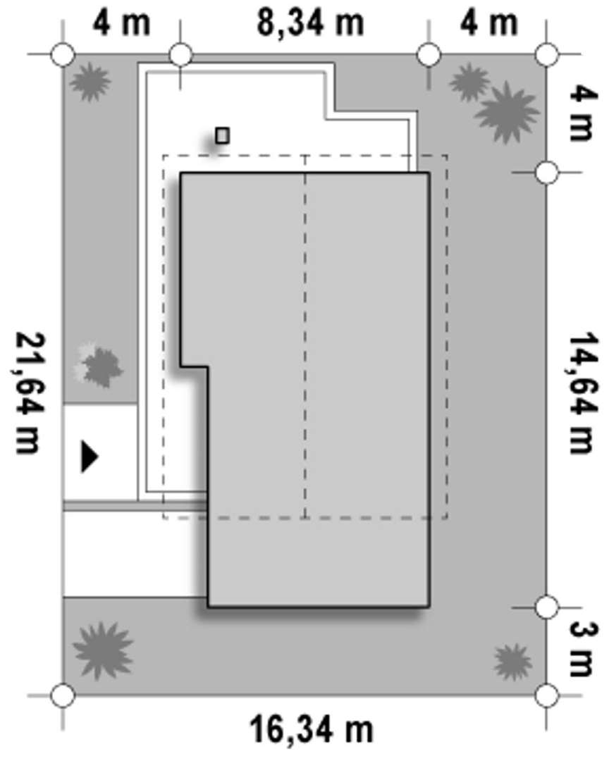 Plan amplasament Casă cu mansardă 122 mp utili, un dormitor, 2 băi