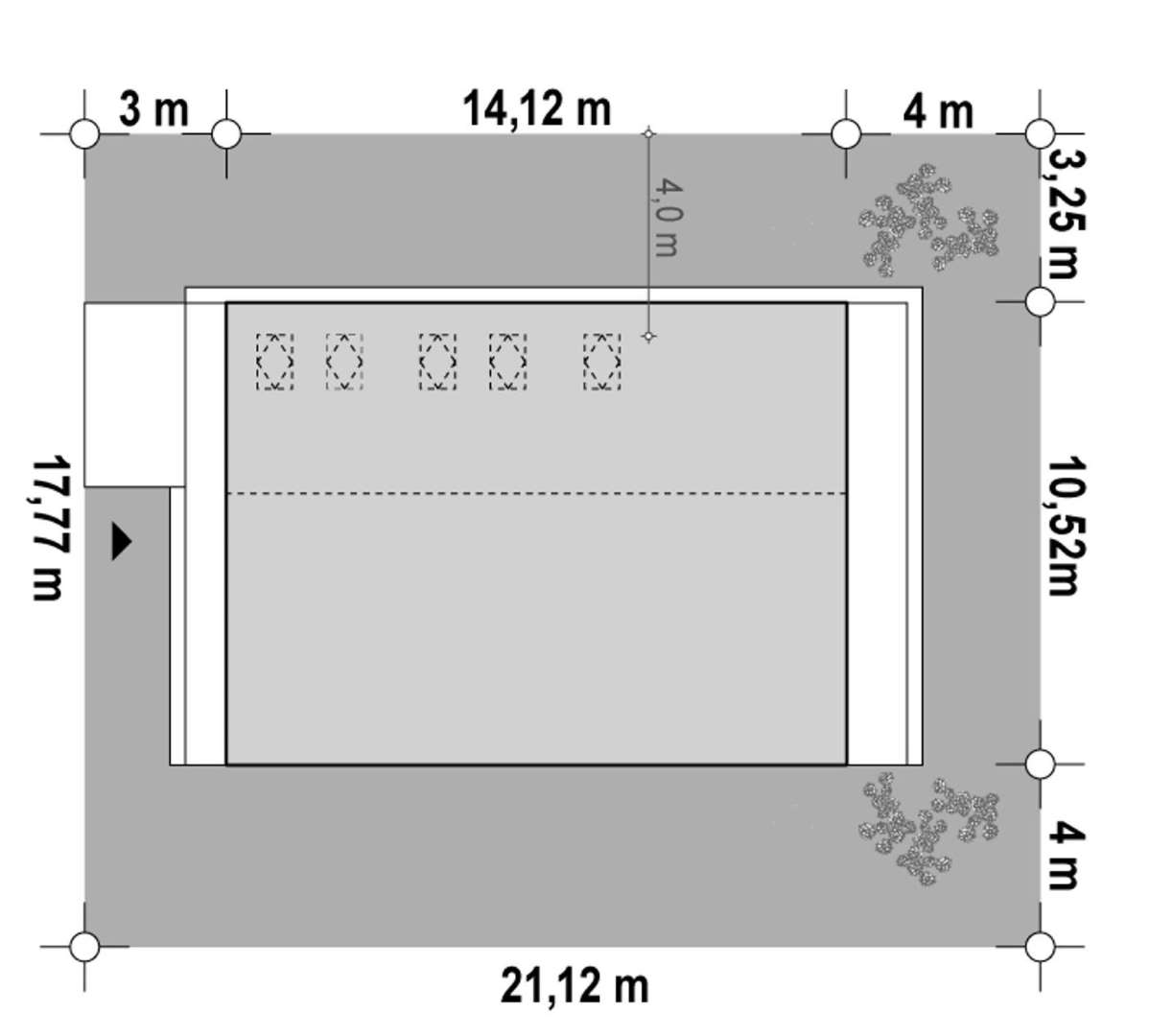 Plan amplasament Casă cu mansardă 127 mp utili, un dormitor, 3 băi