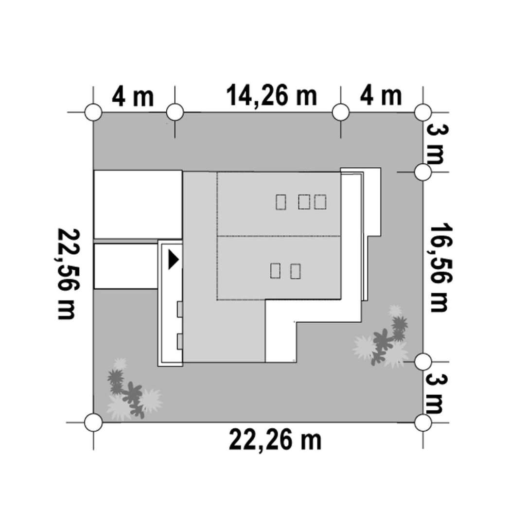 Plan amplasament Casă cu mansardă 141 mp utili, 2 dormitoare, 3 băi