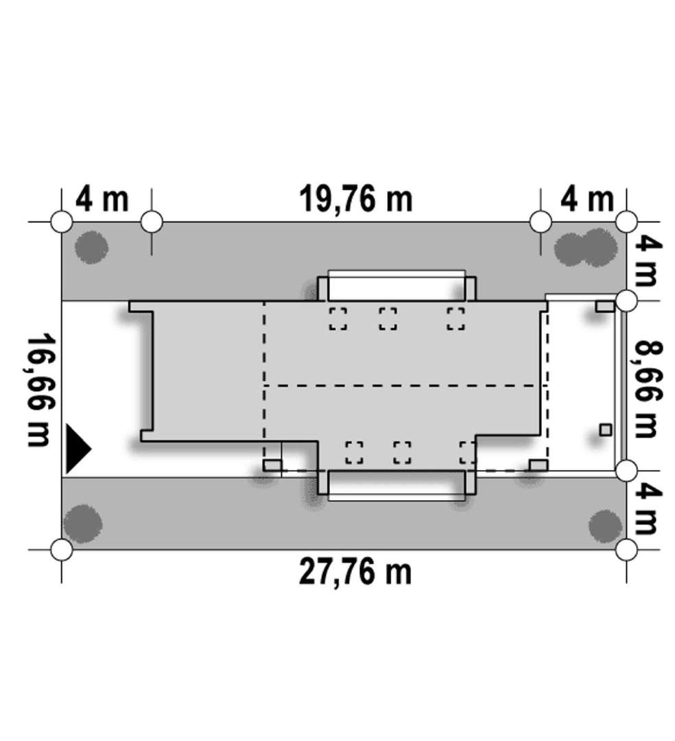 Plan amplasament Casă cu mansardă 149 mp utili, un dormitor, 3 băi