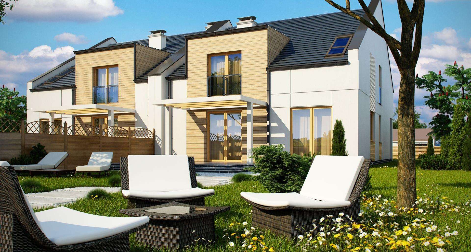 Fatada Casă cu mansardă 150 mp utili, un dormitor, 3 băi