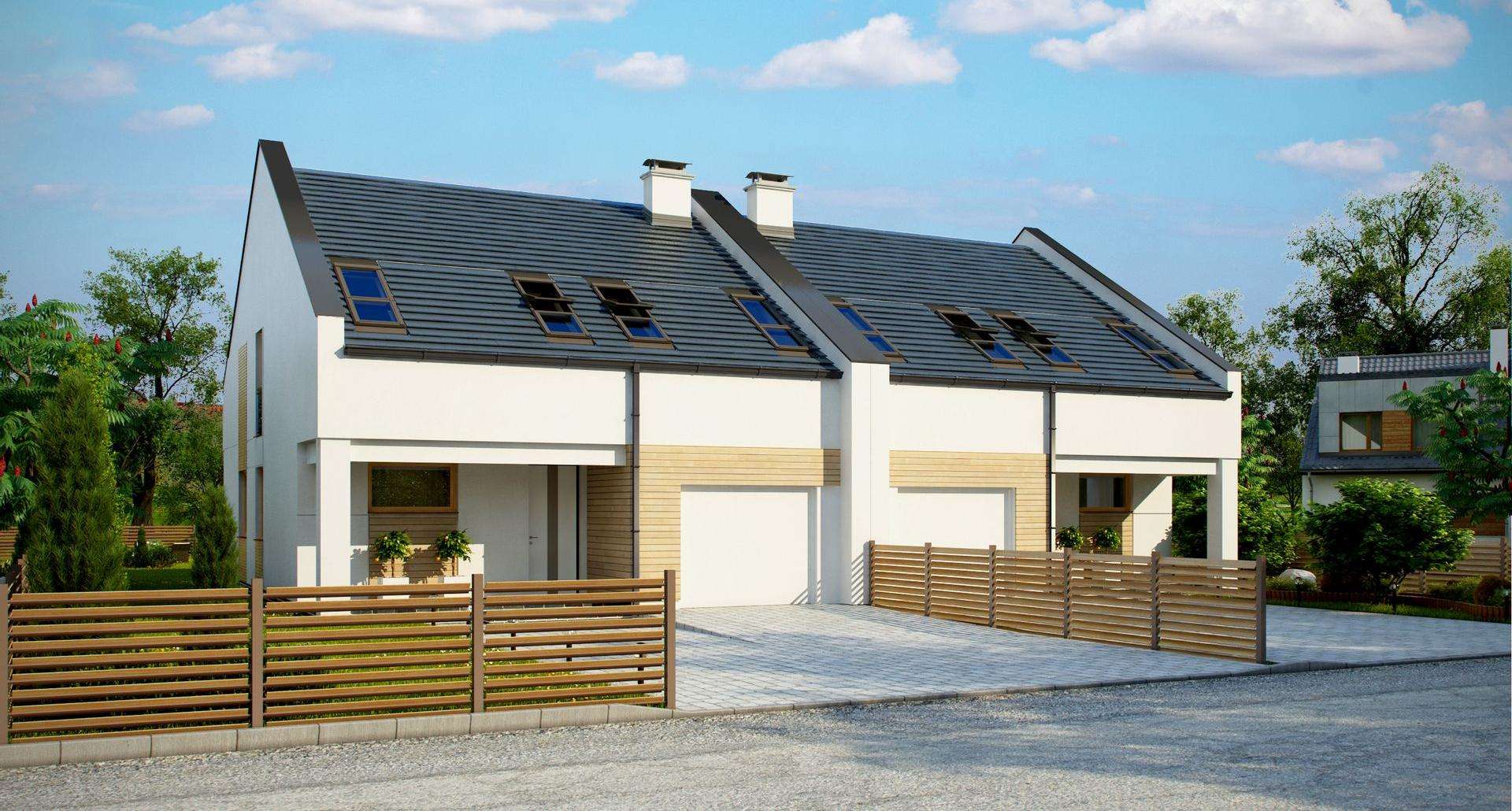 Fatada Casă cu mansardă 150 mp utili, un dormitor, 3 băi