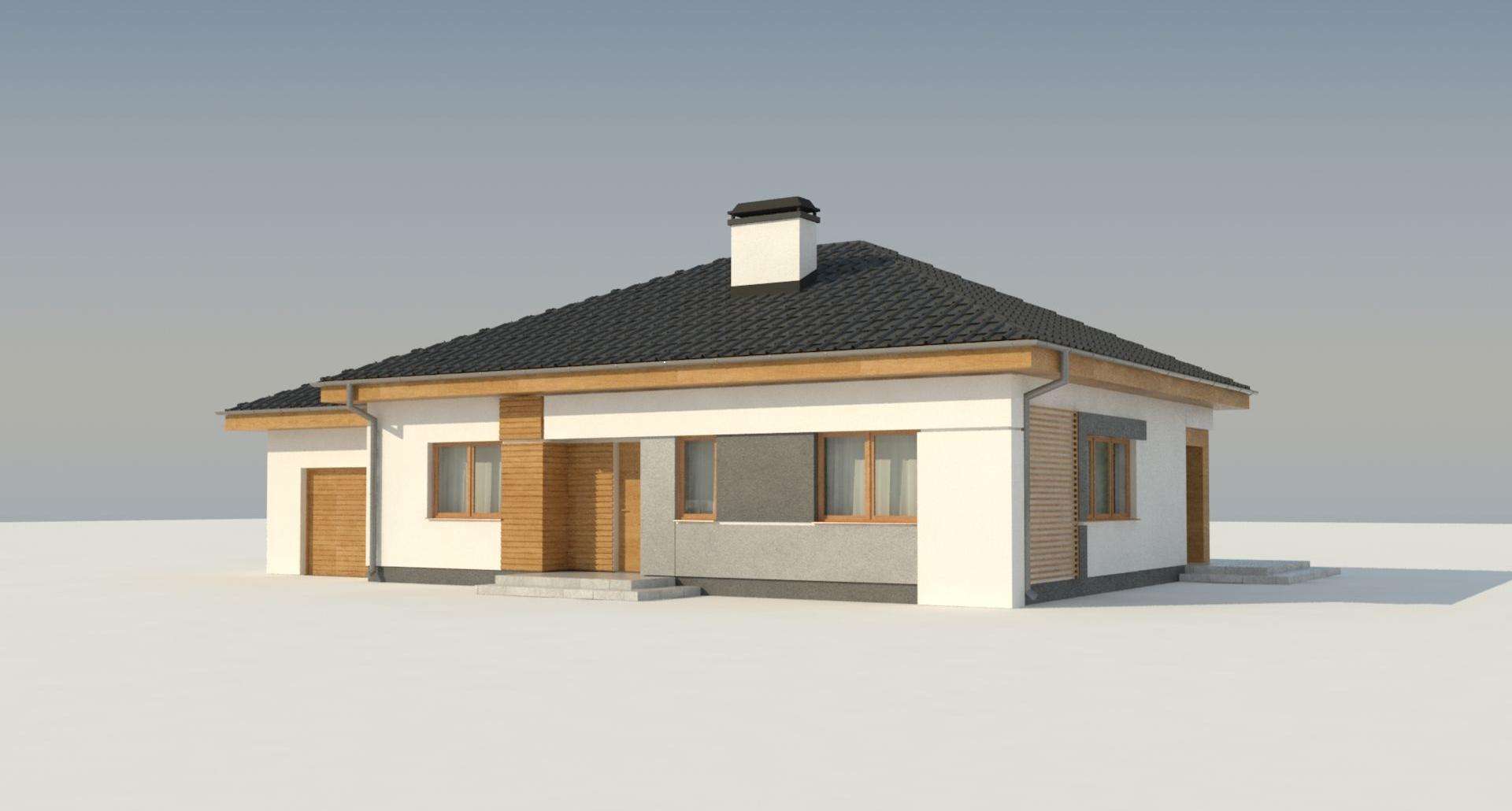 Fatada Casă parter 97 mp utili, 3 dormitoare, 2 băi