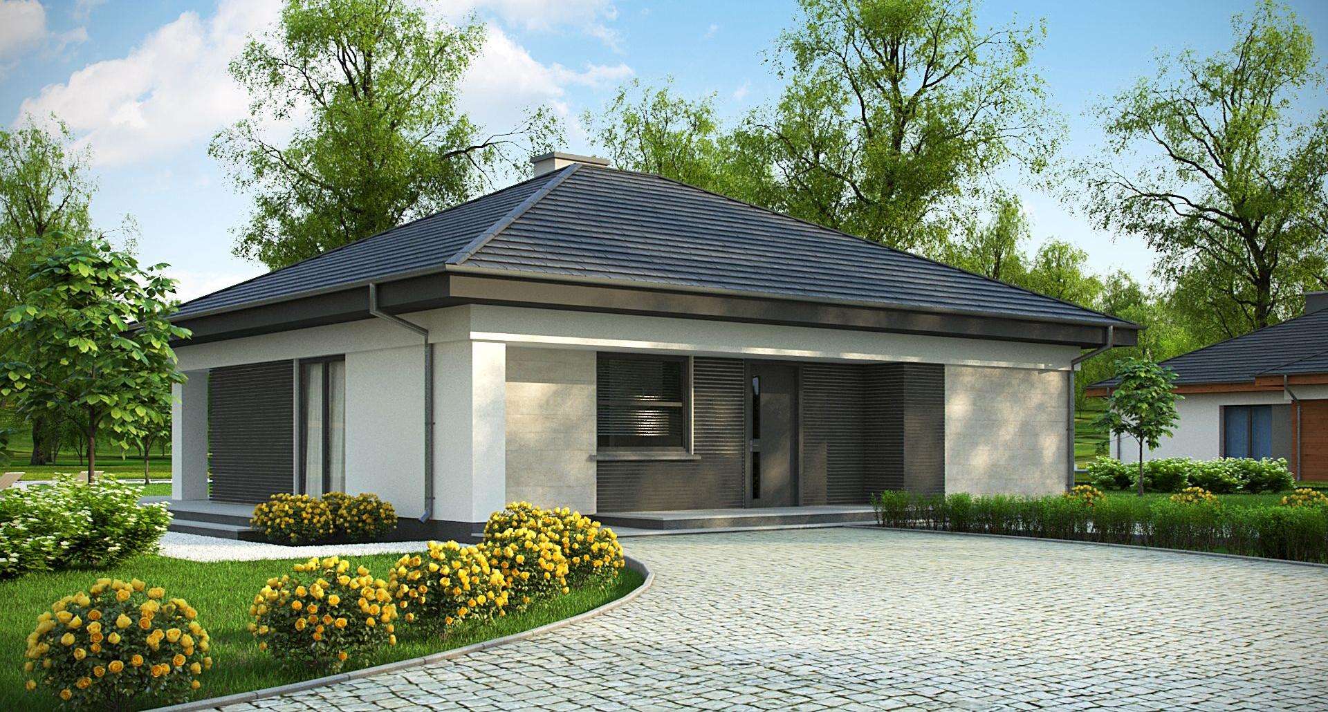 Fatada Casă parter 95 mp utili, 3 dormitoare, 2 băi