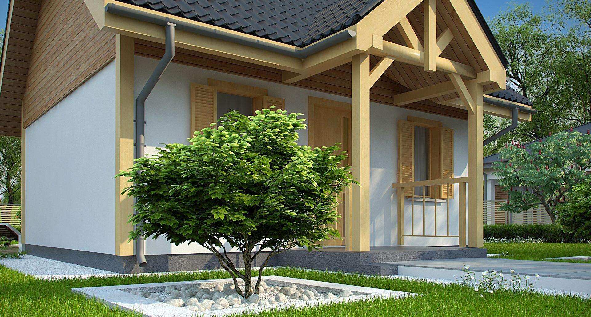 Fatada Casă parter 35 mp utili, un dormitor, o baie