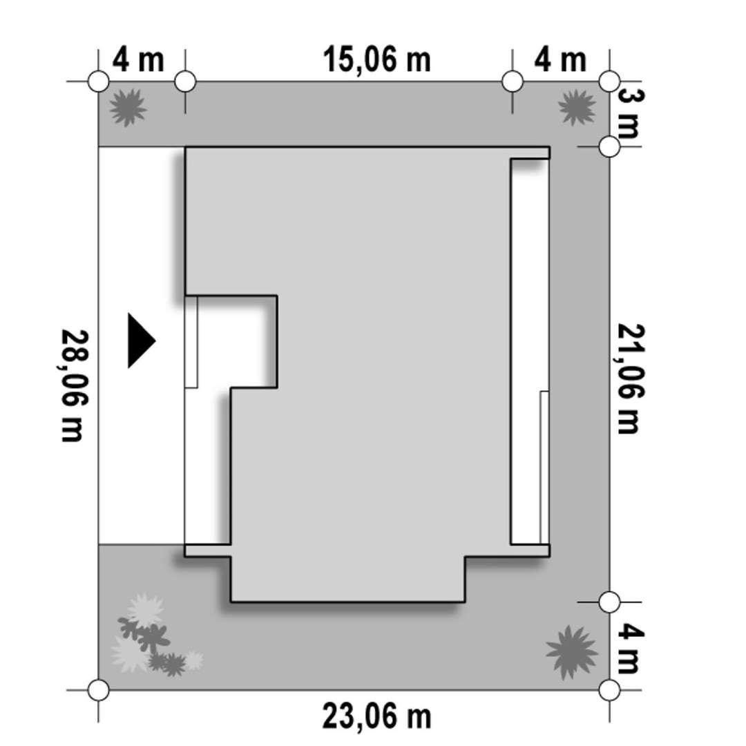 Plan amplasament Casă parter 179 mp utili, 3 dormitoare, 2 băi