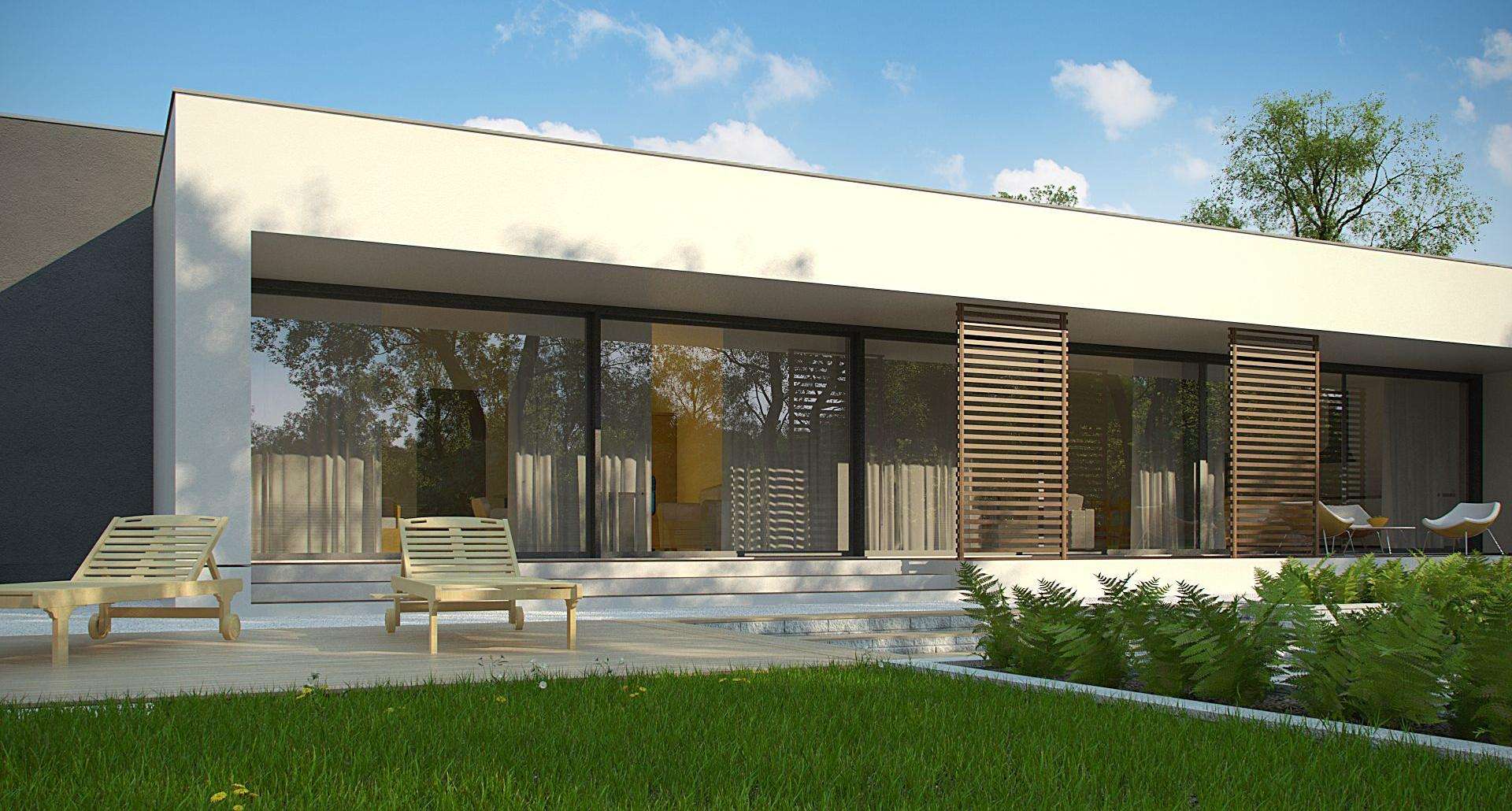 Fatada Casă parter 179 mp utili, 3 dormitoare, 2 băi