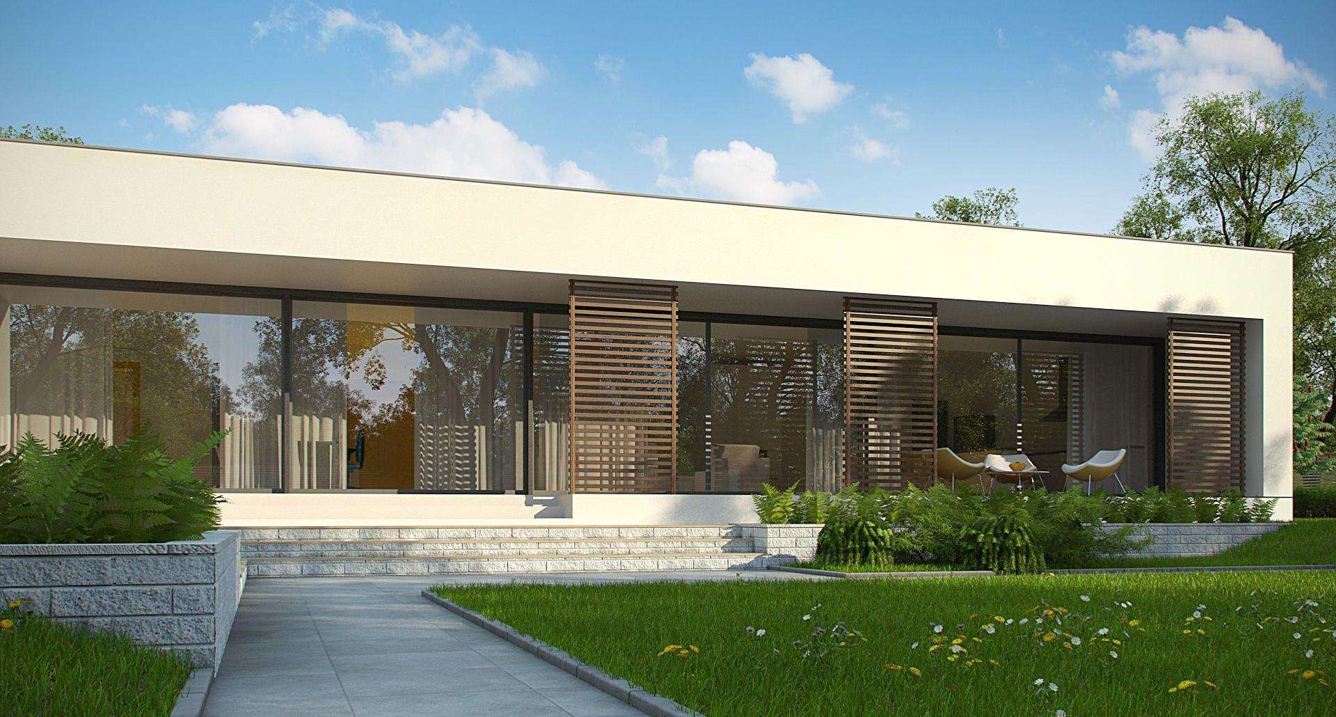 Fatada Casă parter 179 mp utili, 3 dormitoare, 2 băi