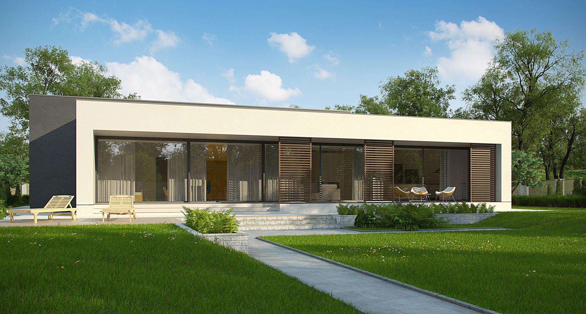 Fatada Casă parter 179 mp utili, 3 dormitoare, 2 băi