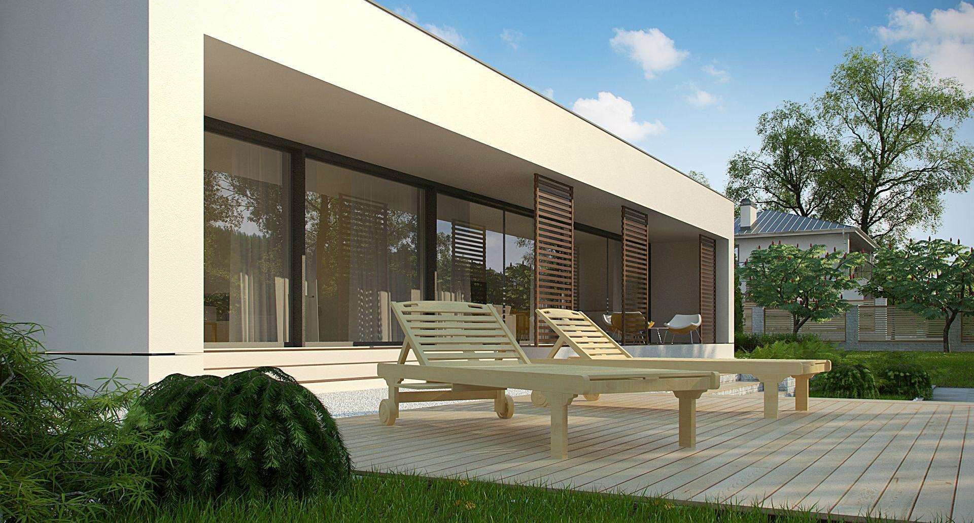 Fatada Casă parter 179 mp utili, 3 dormitoare, 2 băi