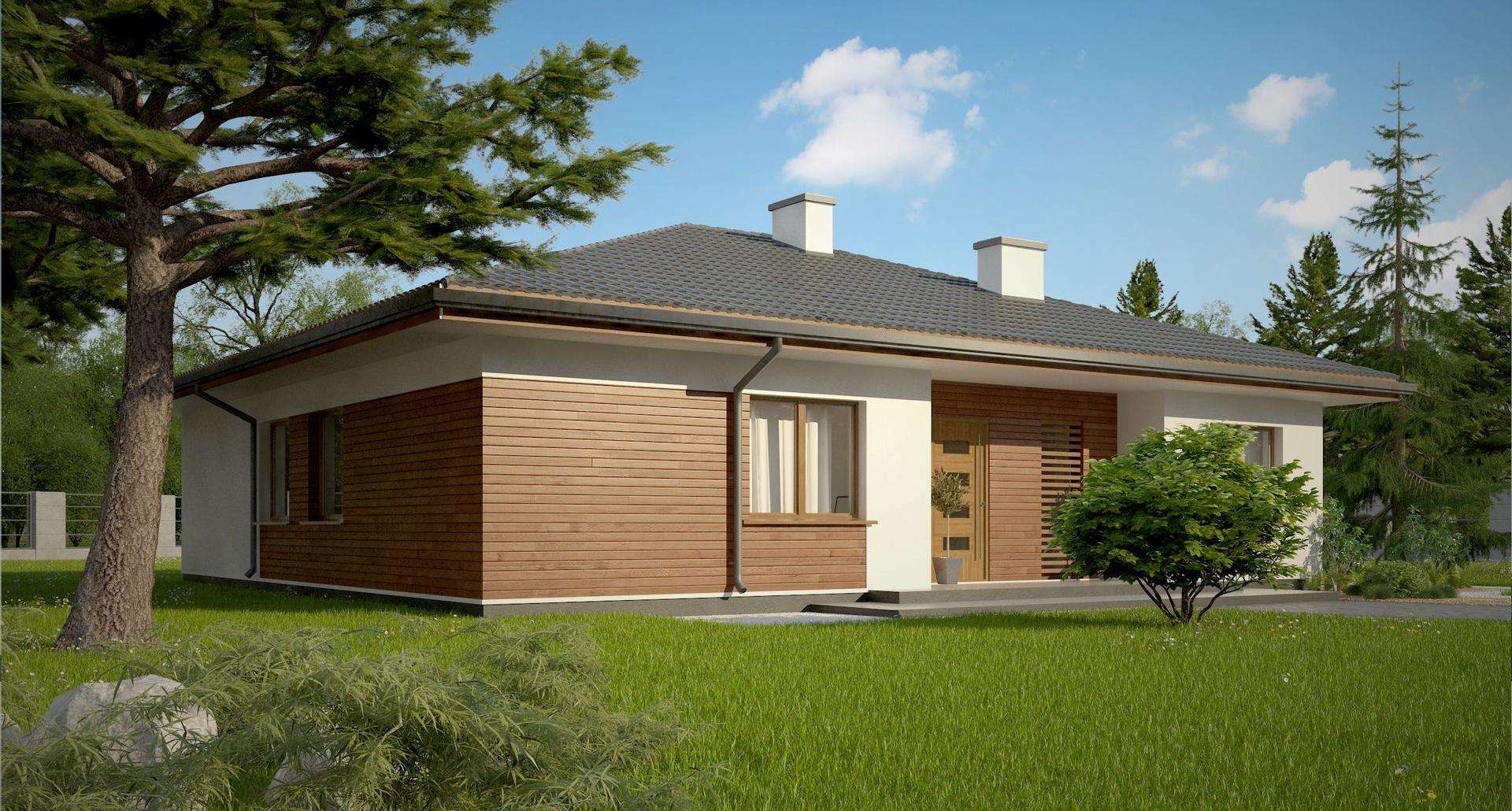 Fatada Casă parter 130 mp utili, 3 dormitoare, 2 băi