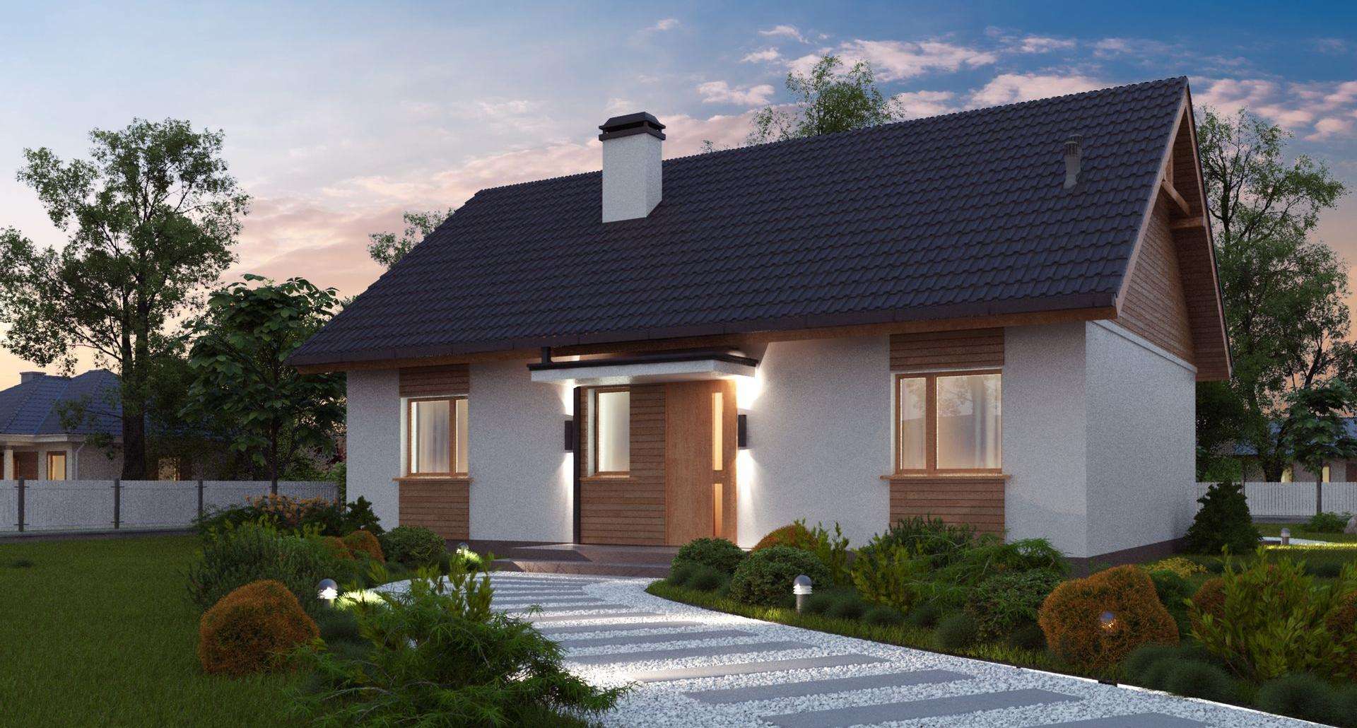 Fatada Casă parter 78 mp utili, 2 dormitoare, o baie