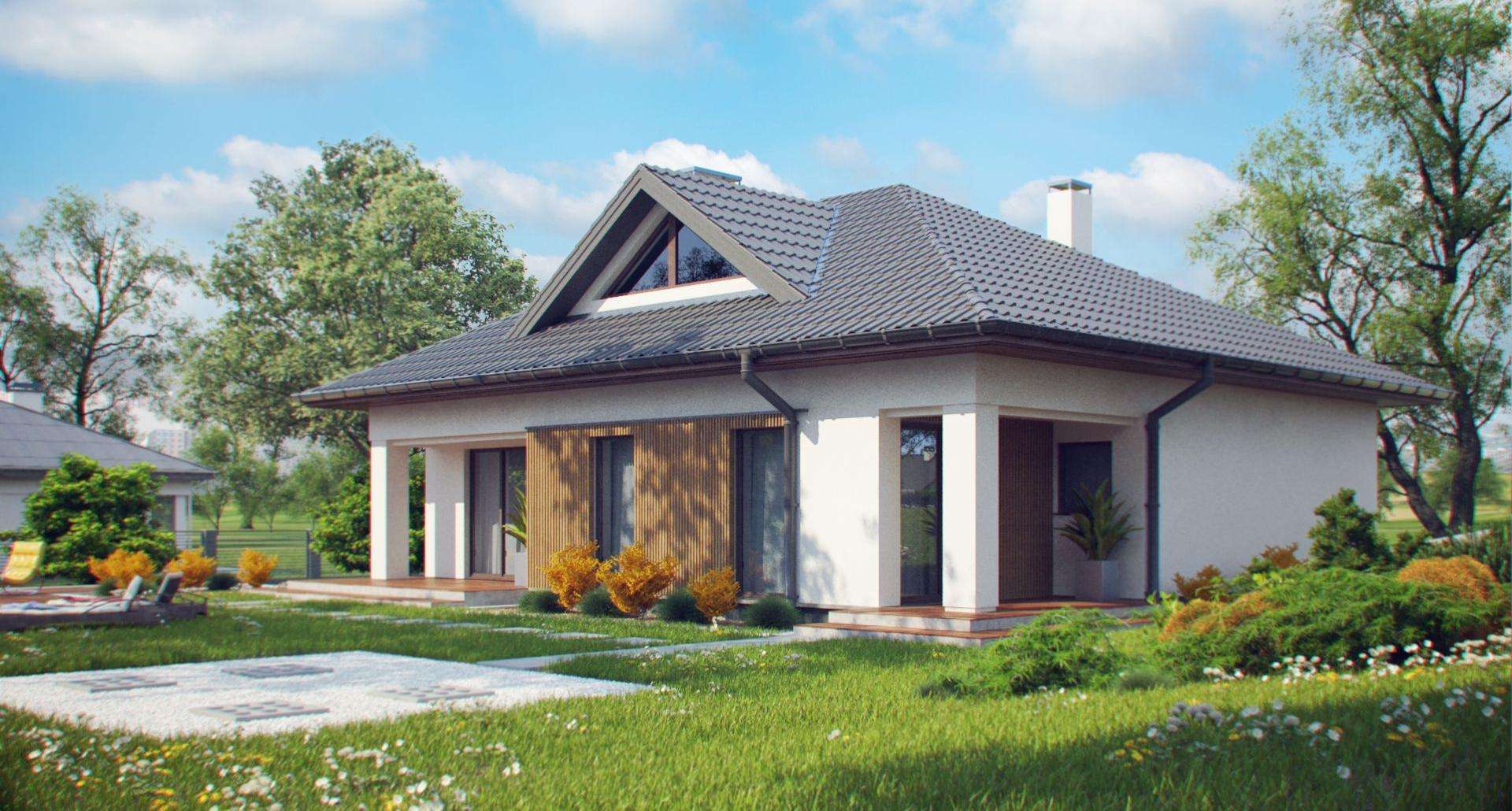Fatada Casă parter 106 mp utili, 3 dormitoare, 2 băi