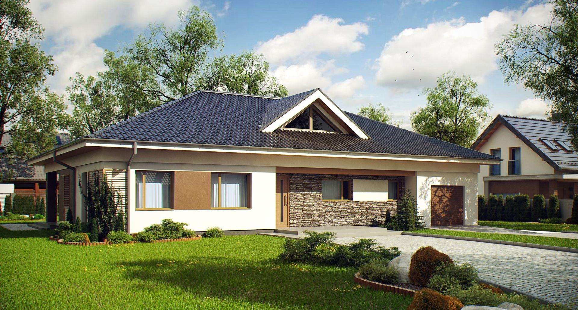 Fatada Casă parter 151 mp utili, 4 dormitoare, o baie