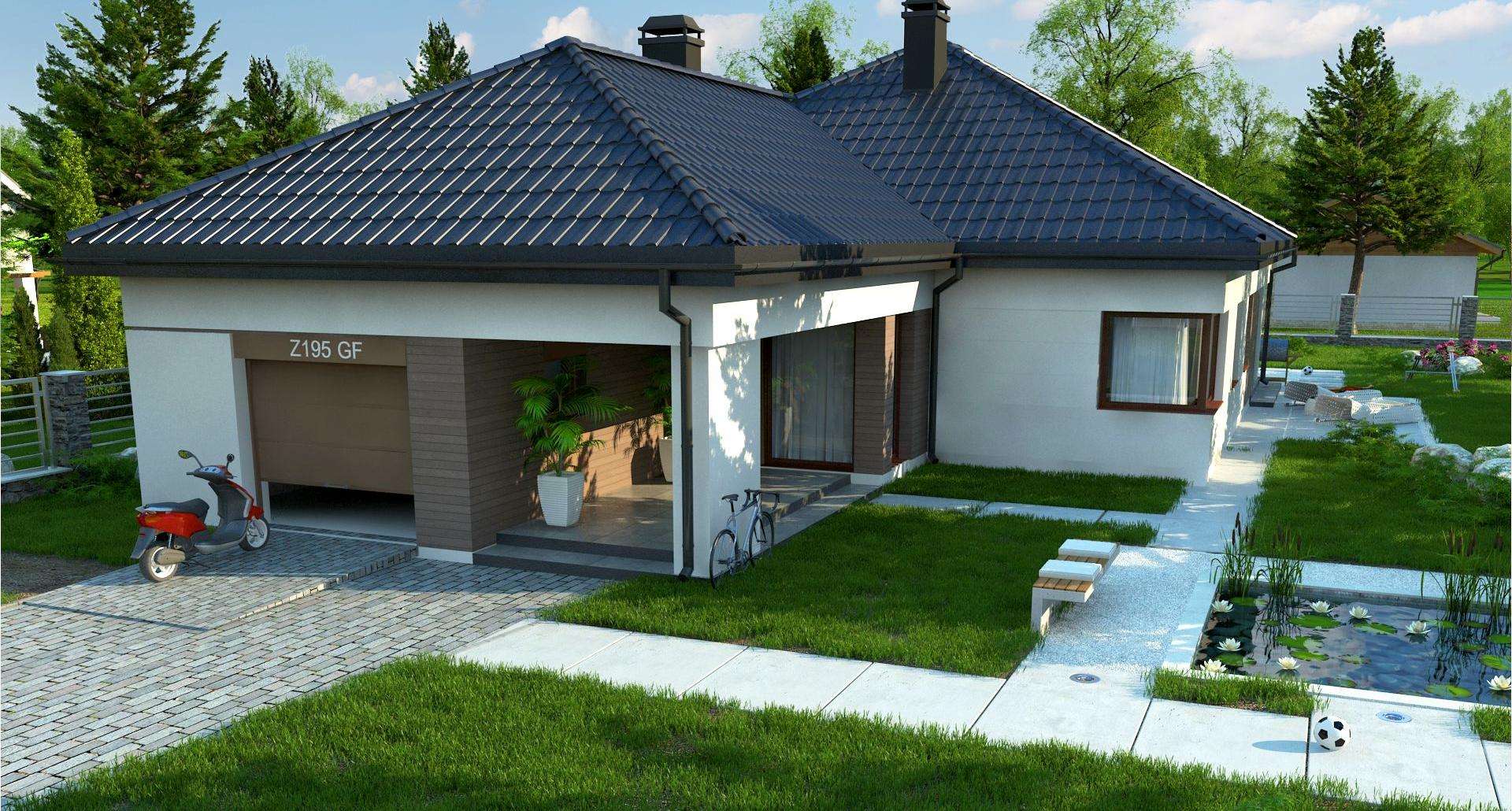 Fatada Casă parter 147 mp utili, 3 dormitoare, 2 băi