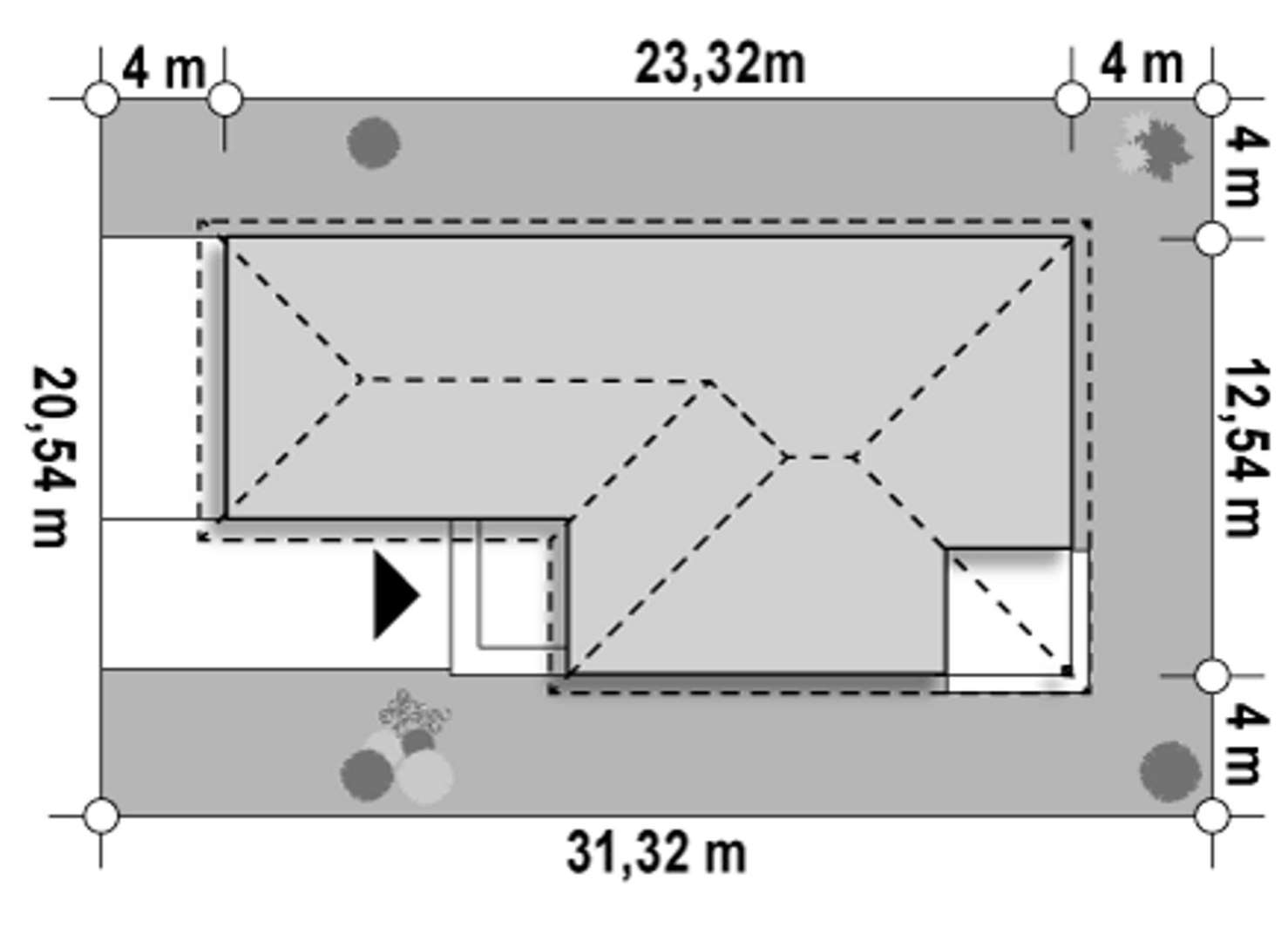 Plan amplasament Casă parter 146 mp utili, 3 dormitoare, 2 băi