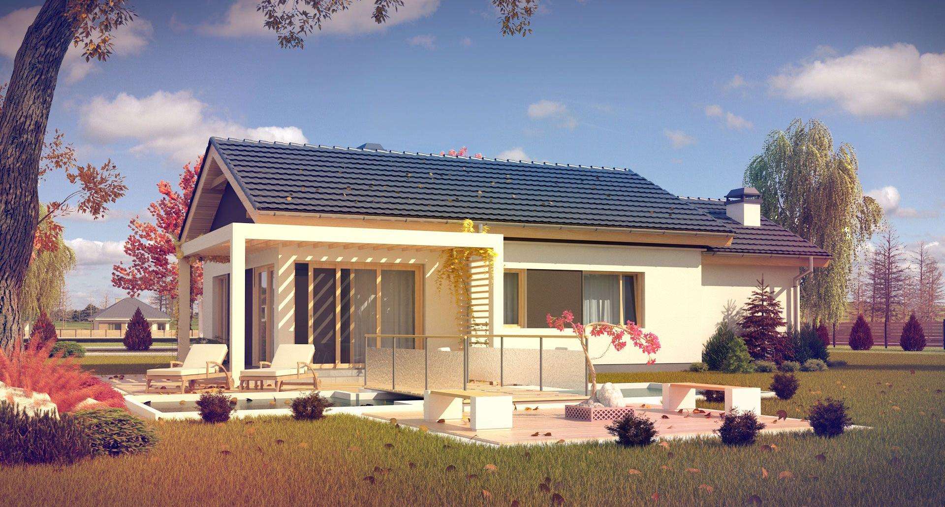 Fatada Casă parter 80 mp utili, 2 dormitoare, o baie