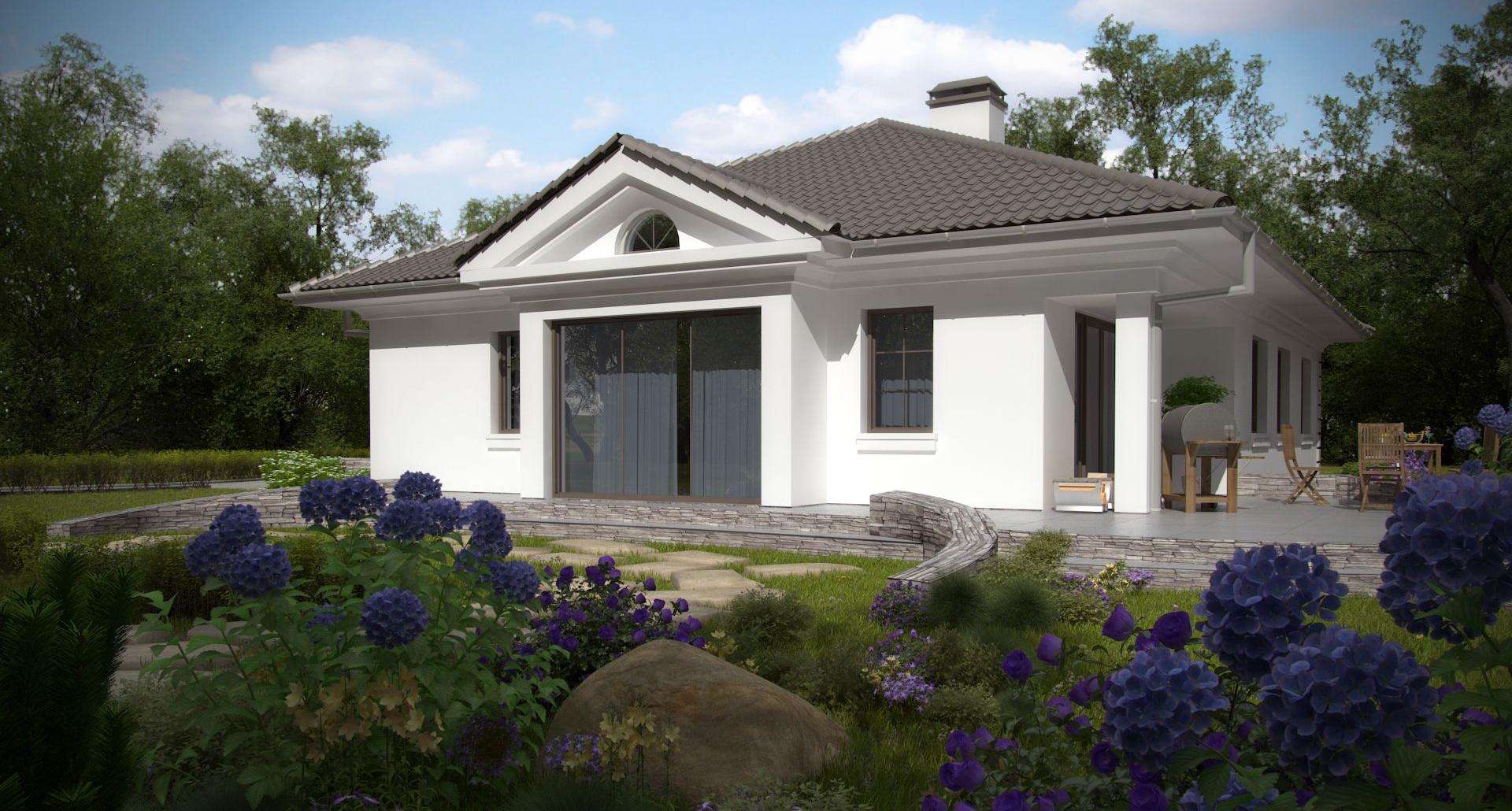 Fatada Casă parter 126 mp utili, 3 dormitoare, o baie