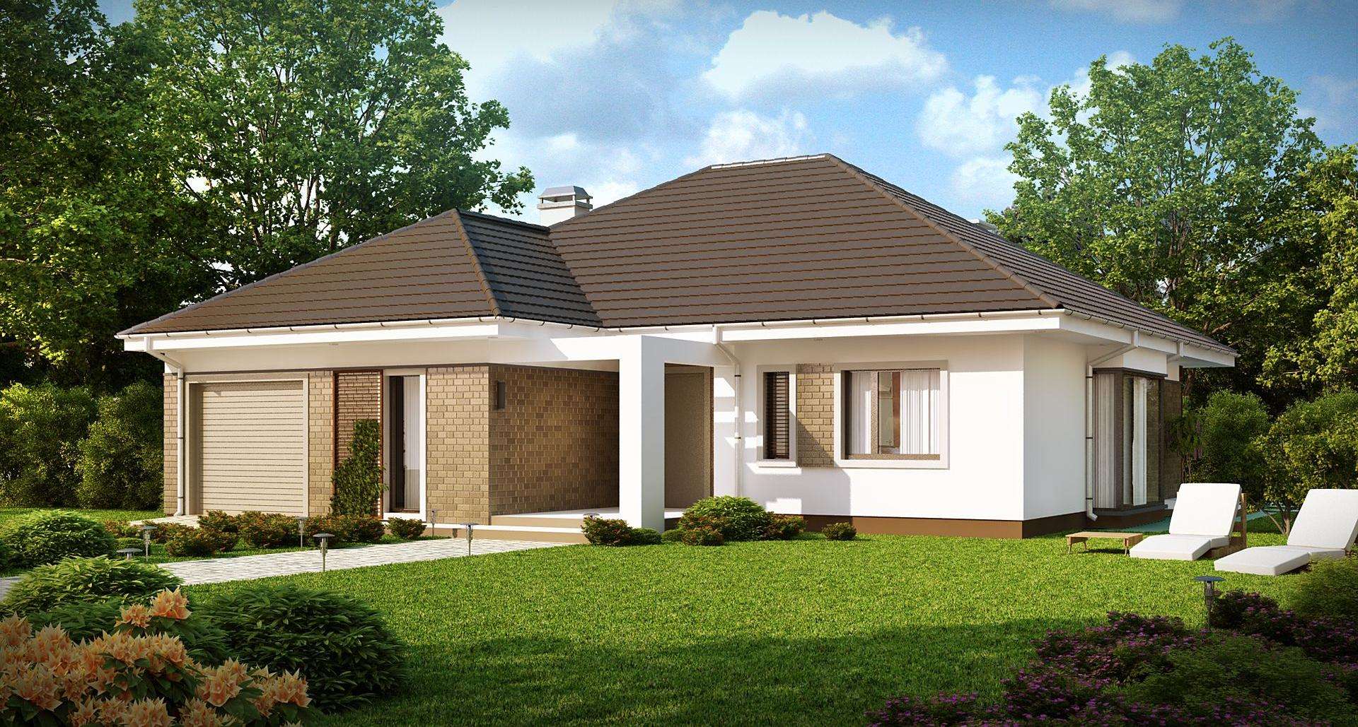 Fatada Casă parter 132 mp utili, 3 dormitoare, o baie
