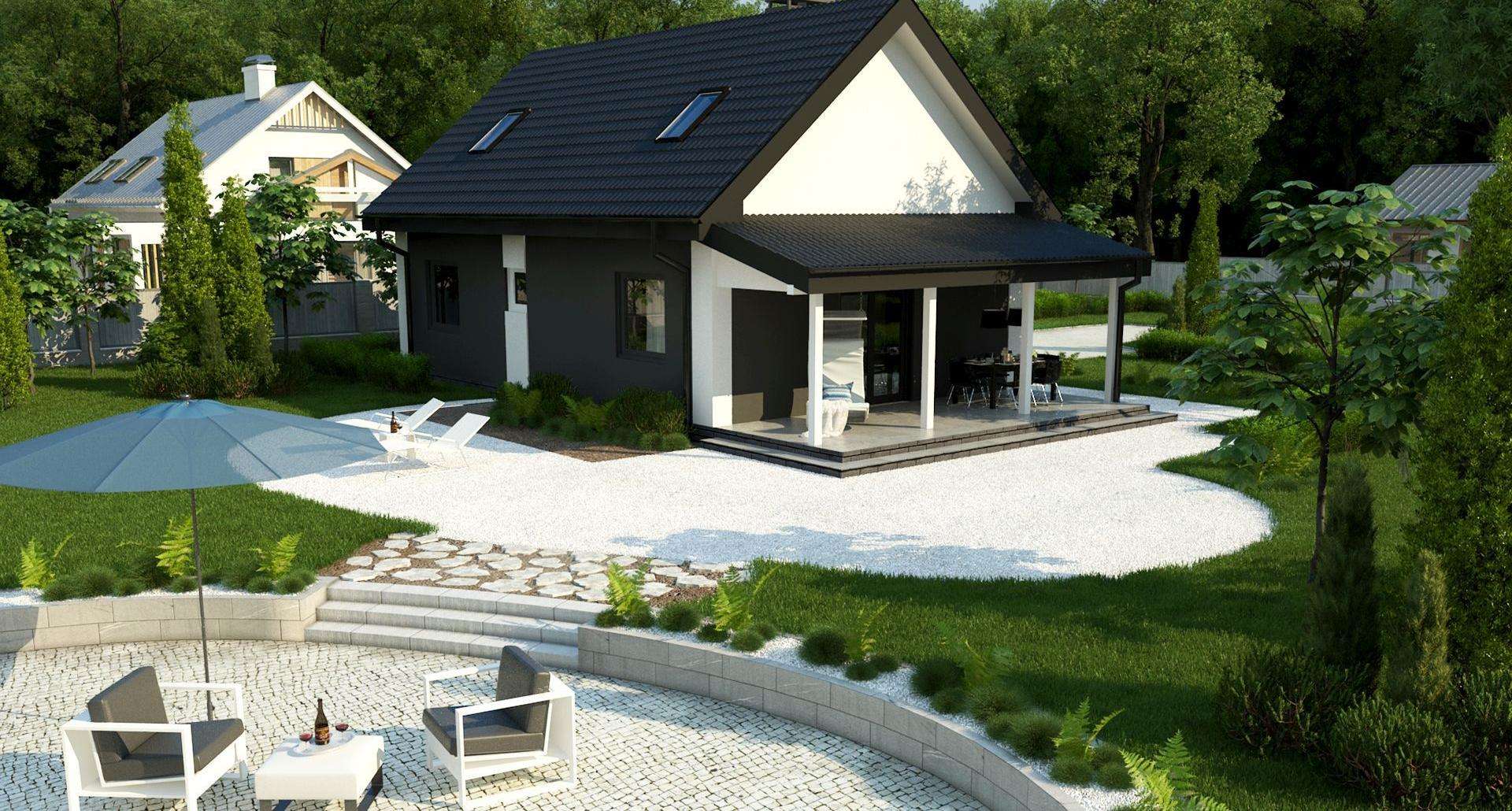 Fatada Casă parter 65 mp utili, 2 dormitoare, o baie