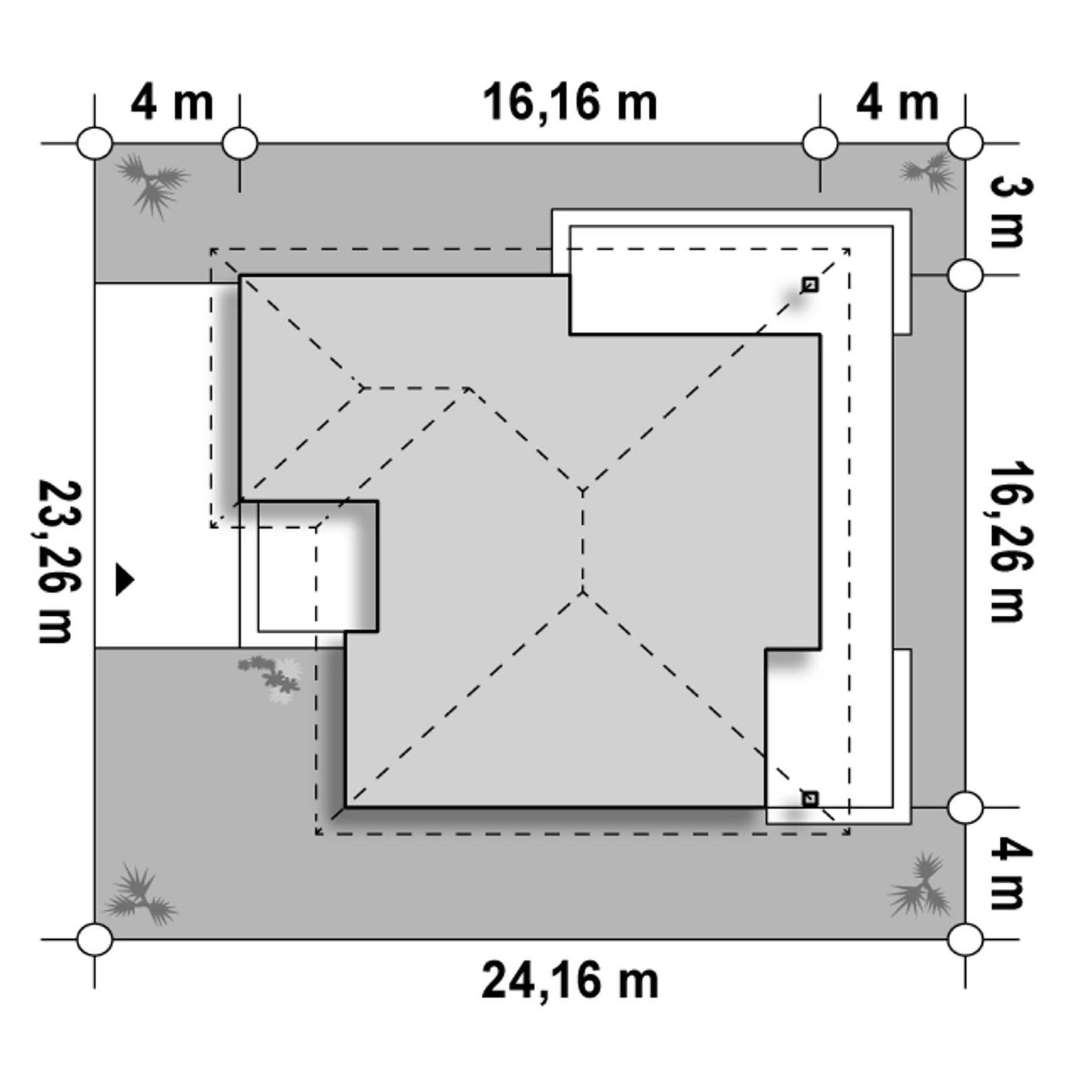 Plan amplasament Casă parter 122 mp utili, 3 dormitoare, 2 băi Plan amplasament Casă parter 122 mp utili, 3 dormitoare, 2 băi