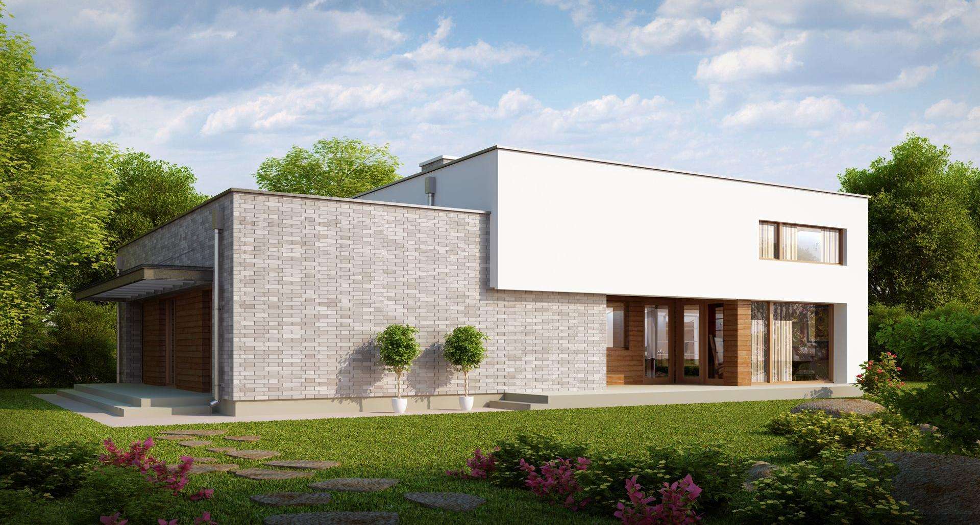 Fatada Casă parter 132 mp utili, 3 dormitoare, 2 băi
