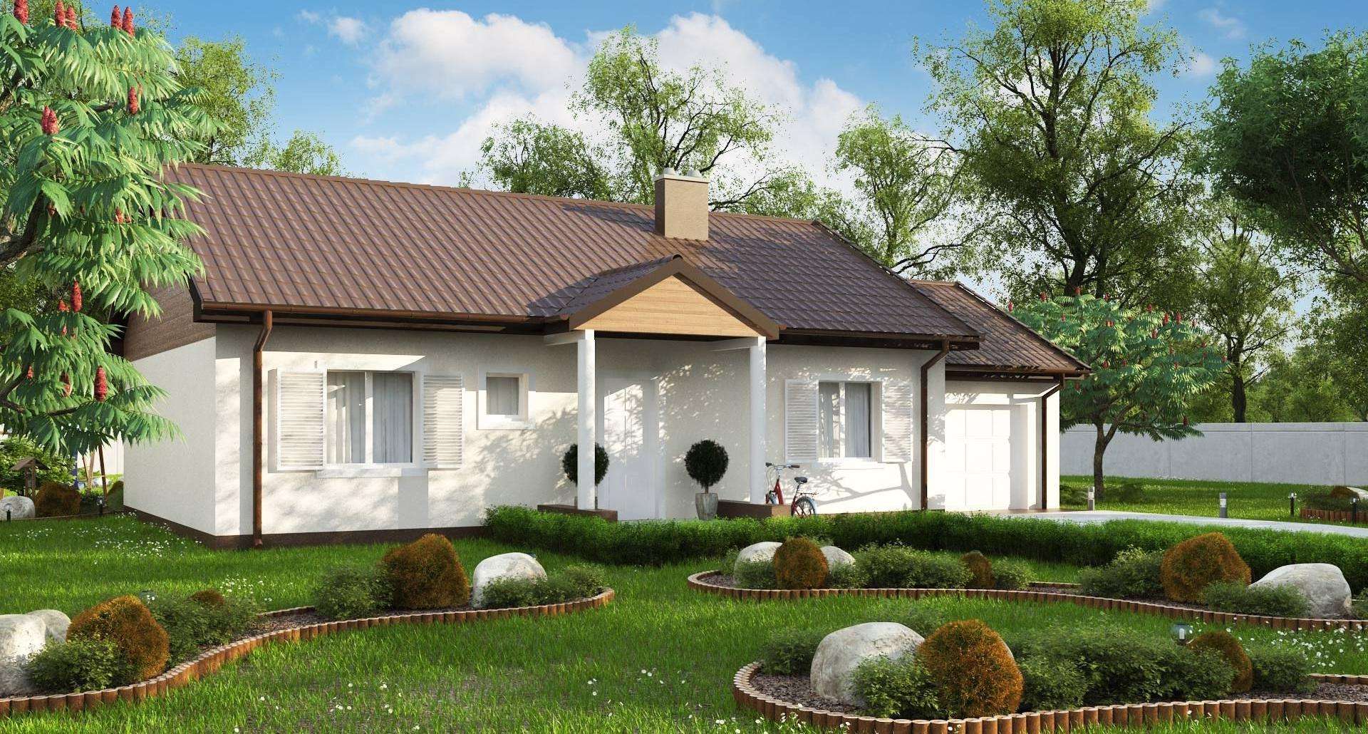 Fatada Casă parter 97 mp utili, 3 dormitoare, o baie