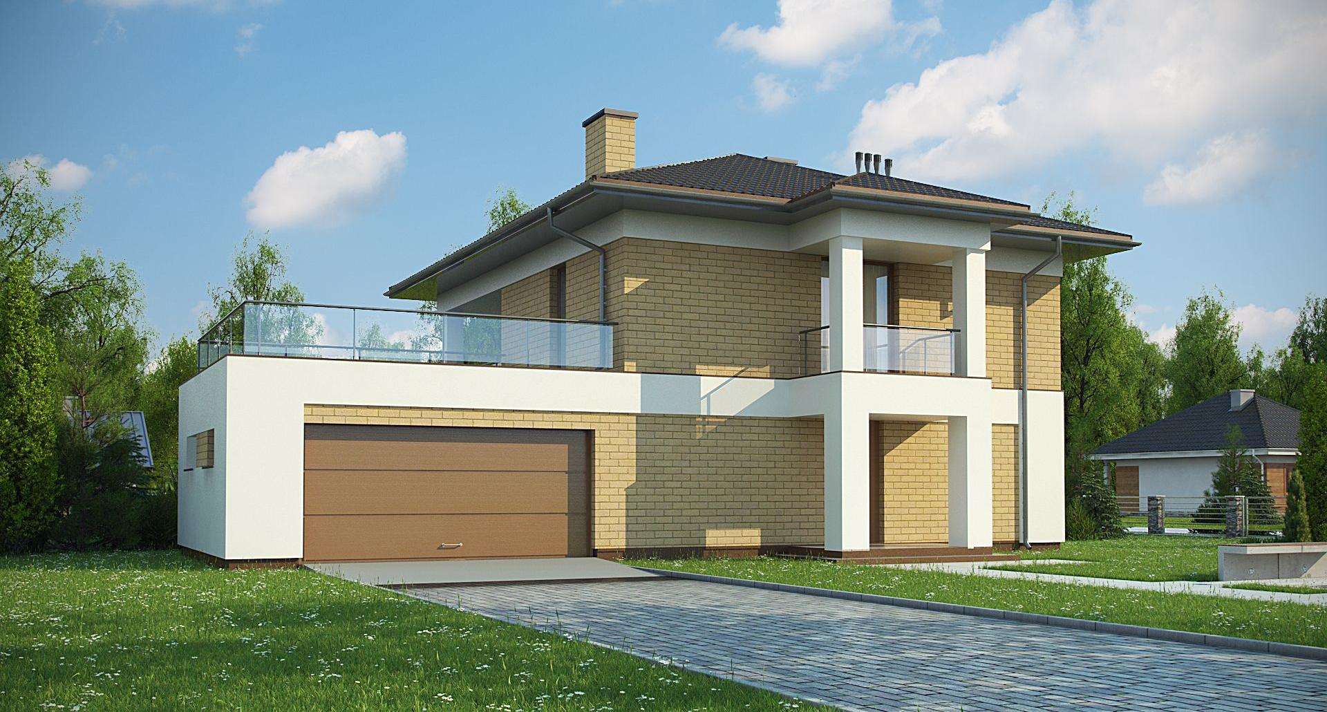 Fatada Casă cu etaj 148 mp utili, un dormitor, 2 băi