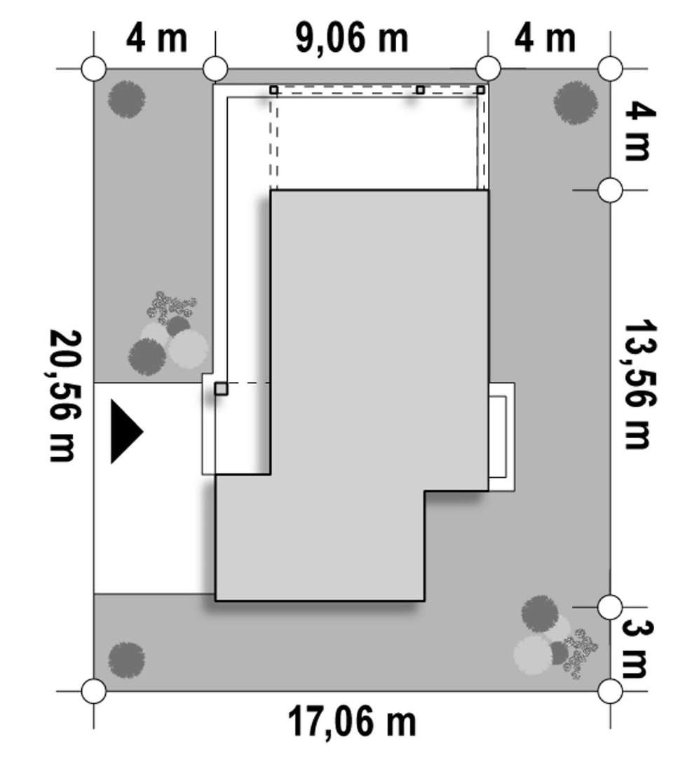 Plan amplasament Casă cu etaj 97 mp utili, un dormitor, 2 băi