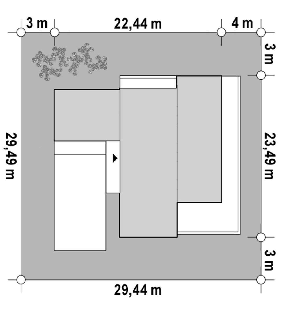 Plan amplasament Casă cu etaj 223 mp utili, un dormitor, 3 băi