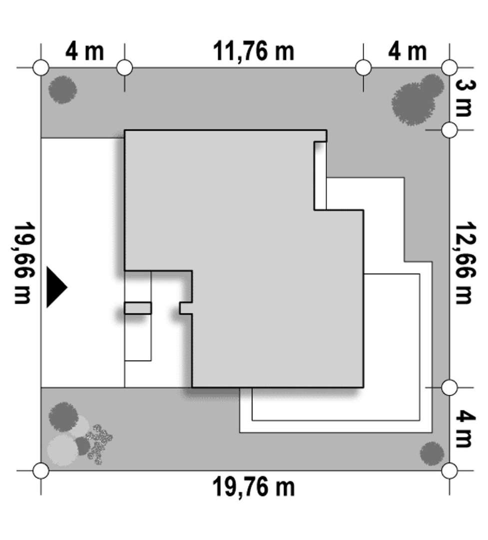 Plan amplasament Casă cu etaj 93 mp utili, un dormitor, 3 băi
