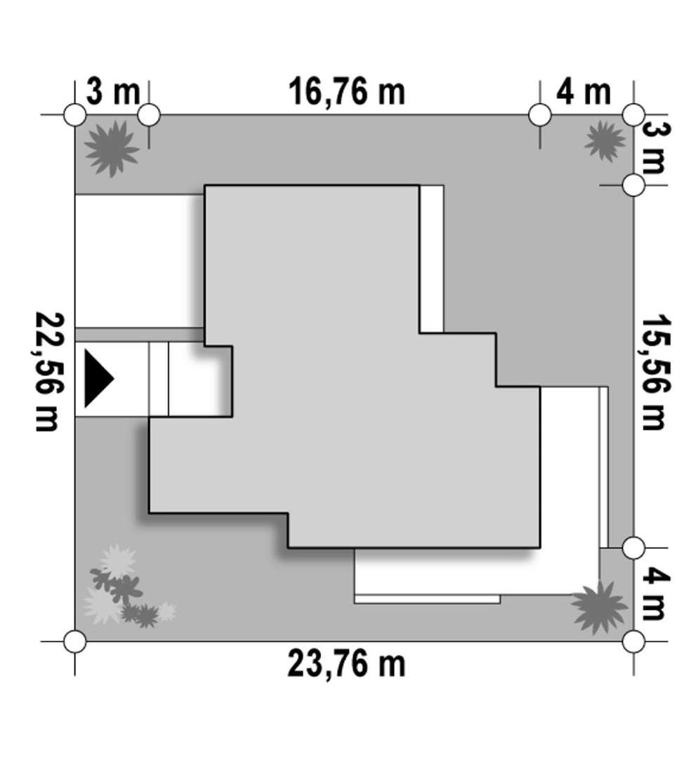 Plan amplasament Casă cu etaj 206 mp utili, un dormitor, 3 băi