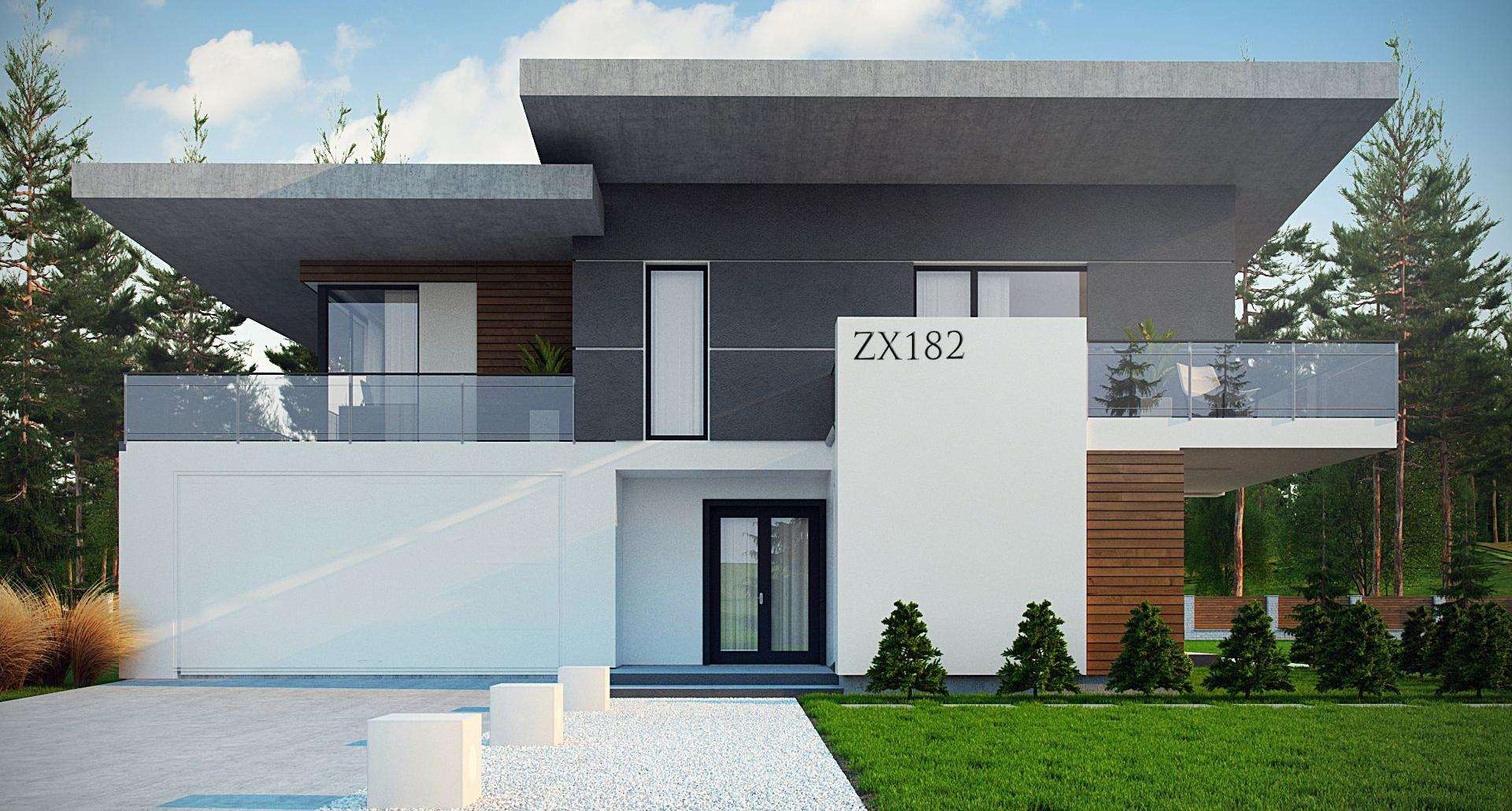 Fatada Casă cu etaj 206 mp utili, un dormitor, 3 băi