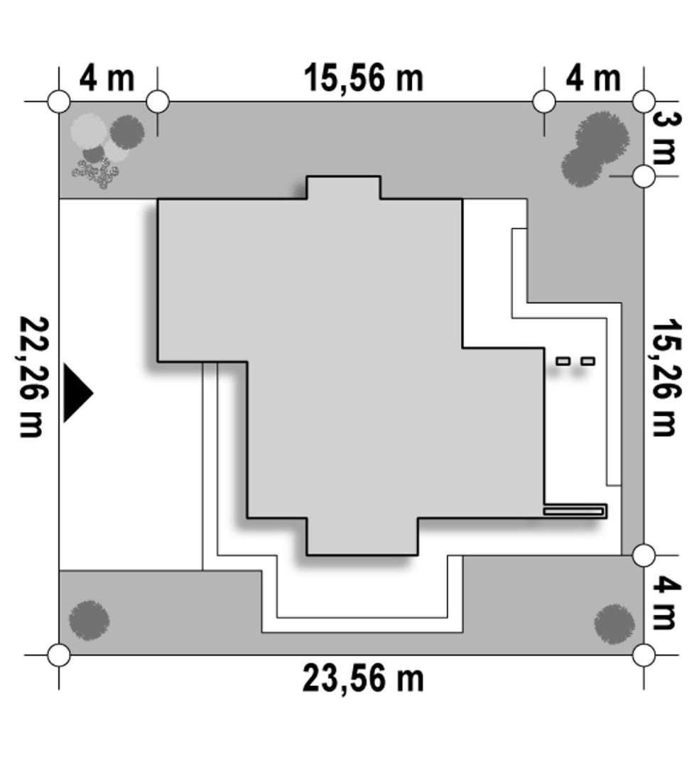 Plan amplasament Casă cu etaj 164 mp utili, un dormitor, 3 băi