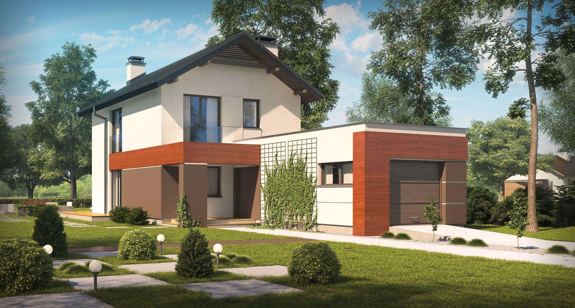 Fatada Casă cu etaj 100 mp utili, un dormitor, o baie
