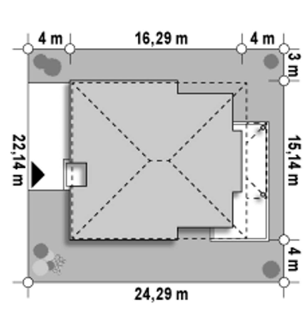 Plan amplasament Casă cu etaj 273 mp utili, un dormitor, 5 băi