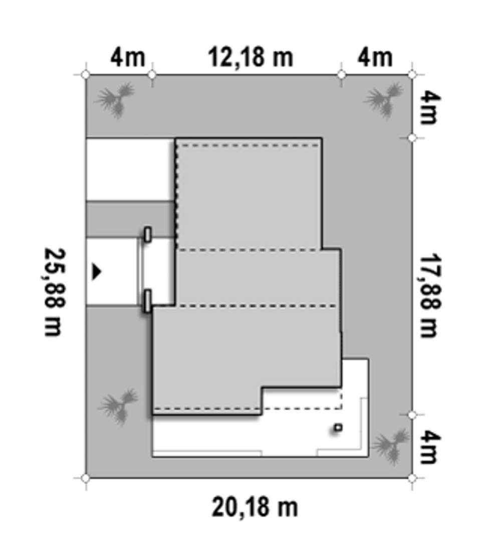 Plan amplasament Casă cu etaj 262 mp utili, un dormitor, 3 băi