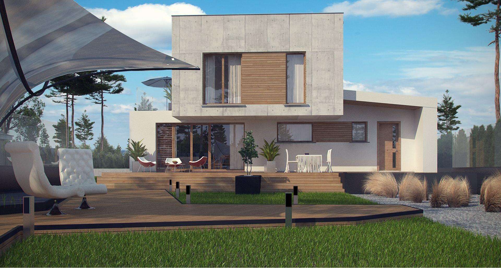 Fatada Casă cu etaj 148 mp utili, un dormitor, 3 băi