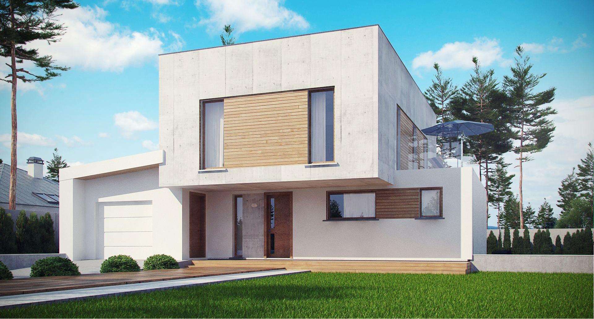 Fatada Casă cu etaj 148 mp utili, un dormitor, 3 băi