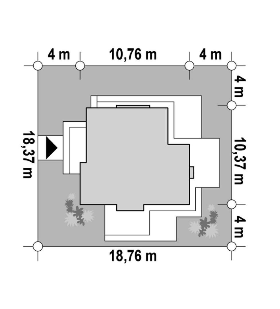 Plan amplasament Casă cu etaj 130 mp utili, un dormitor, 3 băi