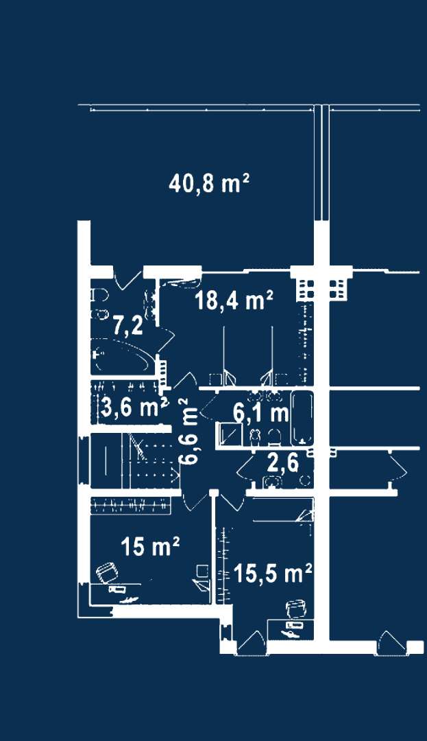 Plan etaj Casă cu etaj 184 mp utili, un dormitor, 2 băi