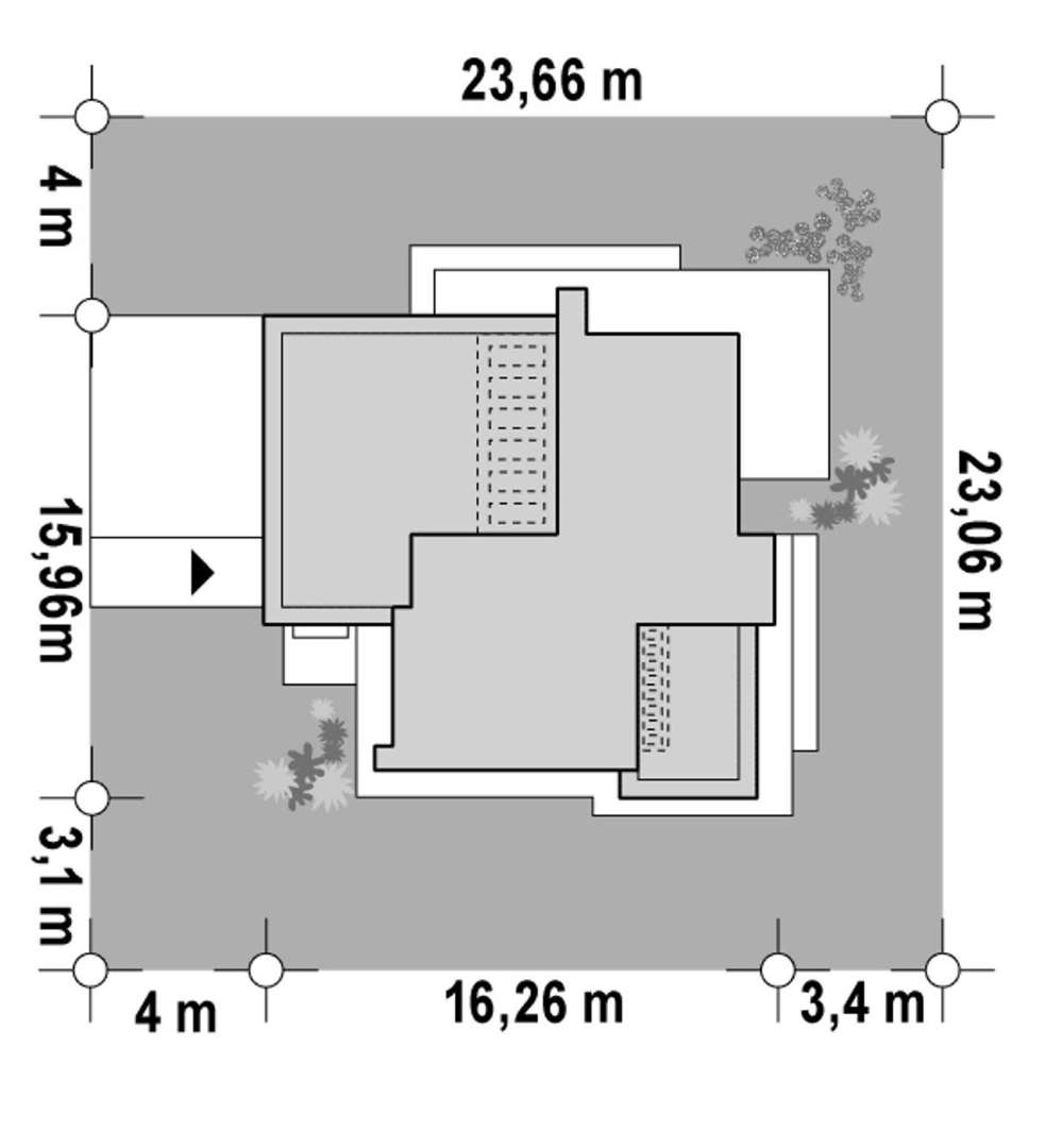 Plan amplasament Casă cu etaj 163 mp utili, un dormitor, 3 băi