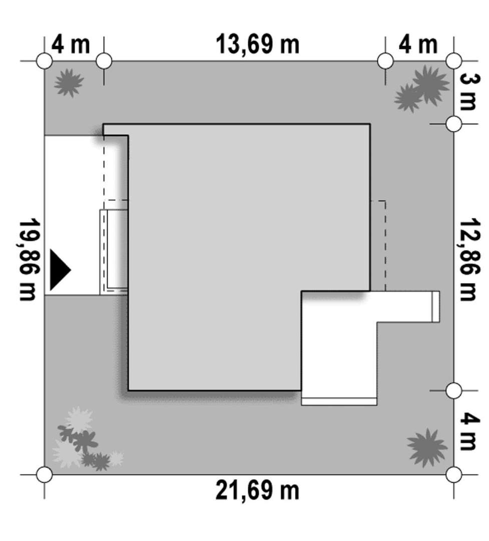 Plan amplasament Casă cu etaj 119 mp utili, un dormitor, 2 băi
