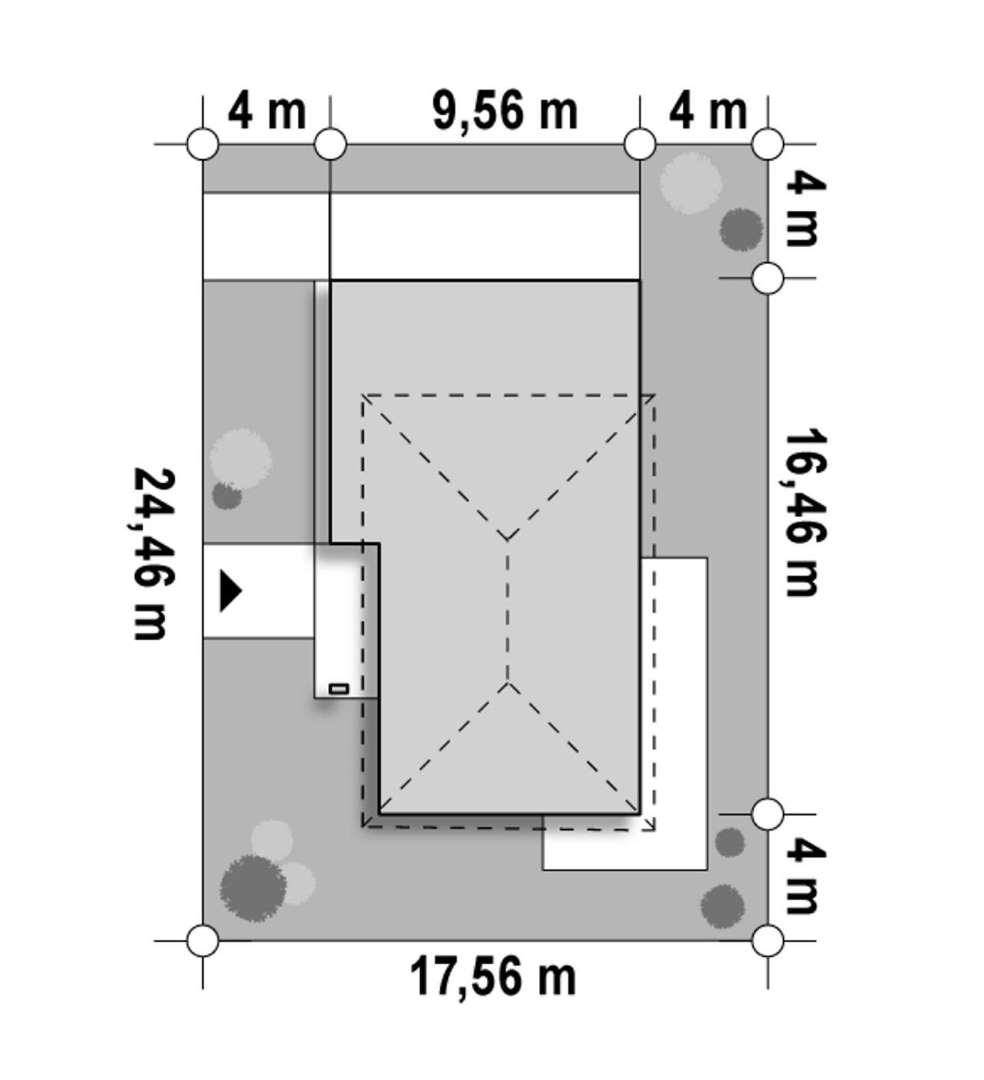 Plan amplasament Casă cu etaj 162 mp utili, un dormitor, o baie