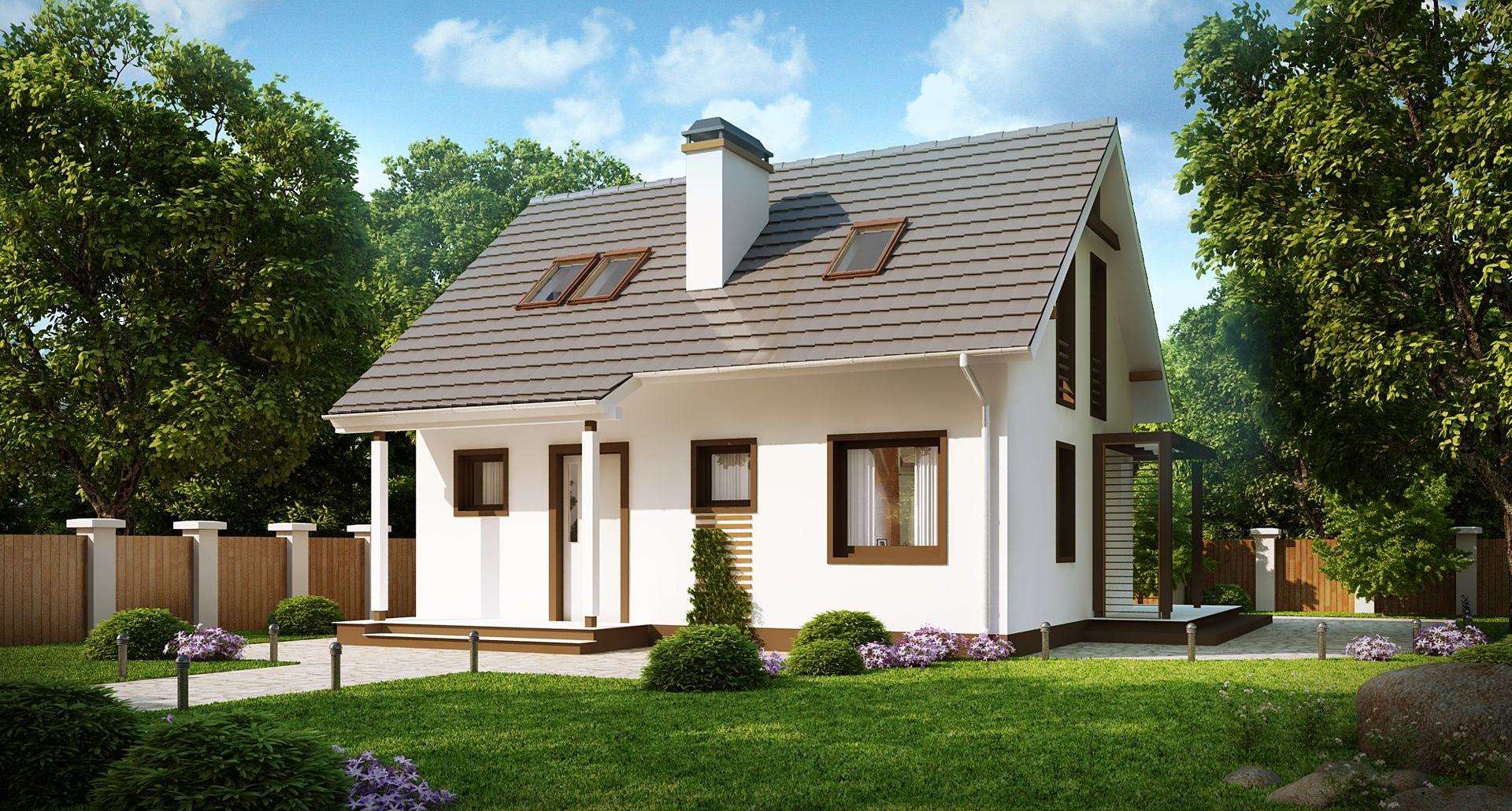 Casă cu mansardă 74 mp utili, un dormitor, 2 băi