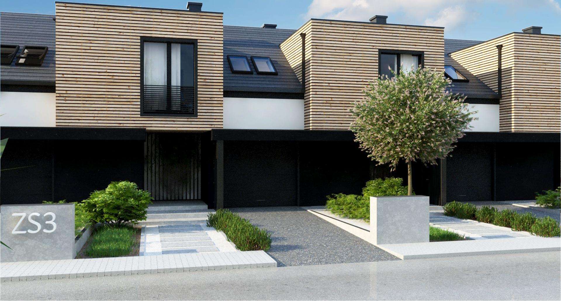Fatada Casă cu mansardă 130 mp utili, un dormitor, 2 băi