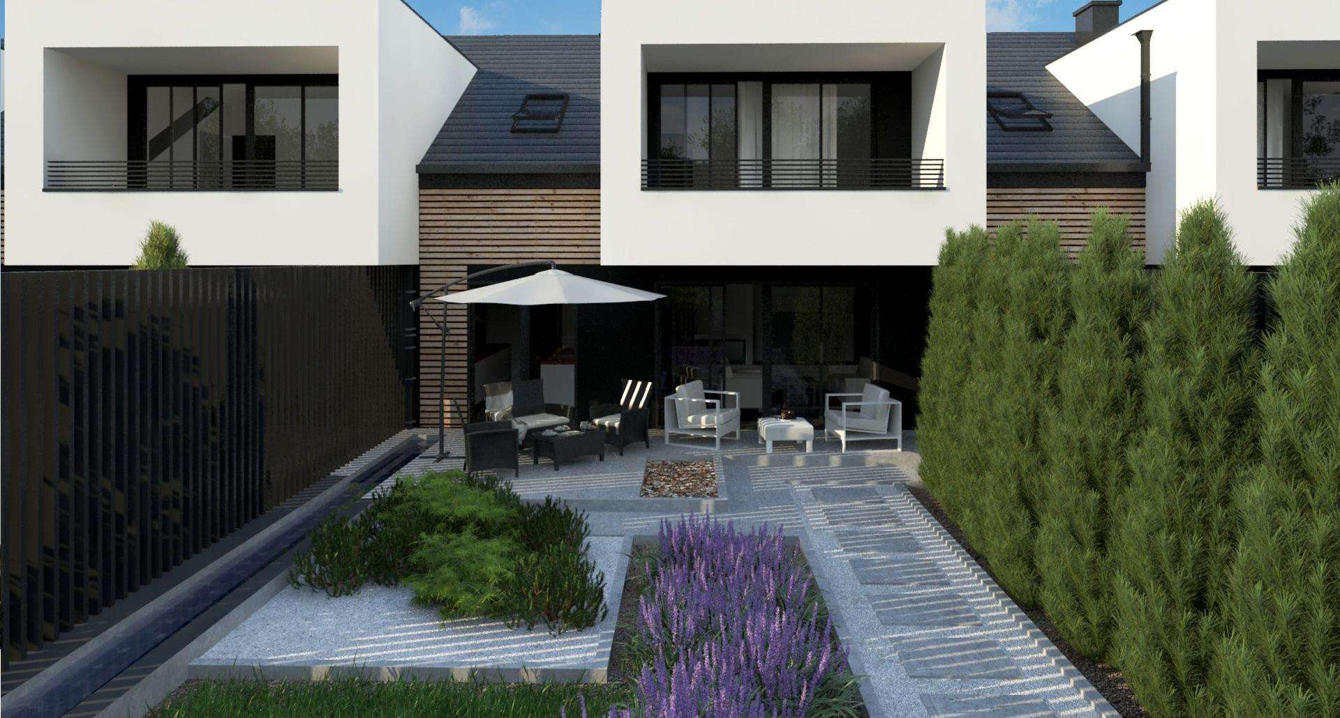 Fatada Casă cu mansardă 130 mp utili, un dormitor, 2 băi