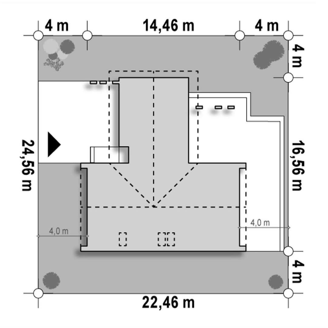 Plan amplasament Casă cu mansardă 179 mp utili, un dormitor, 3 băi
