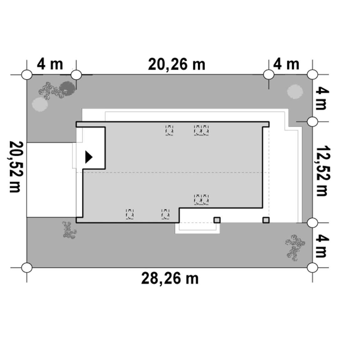 Plan amplasament Casă cu mansardă 228 mp utili, un dormitor, 3 băi