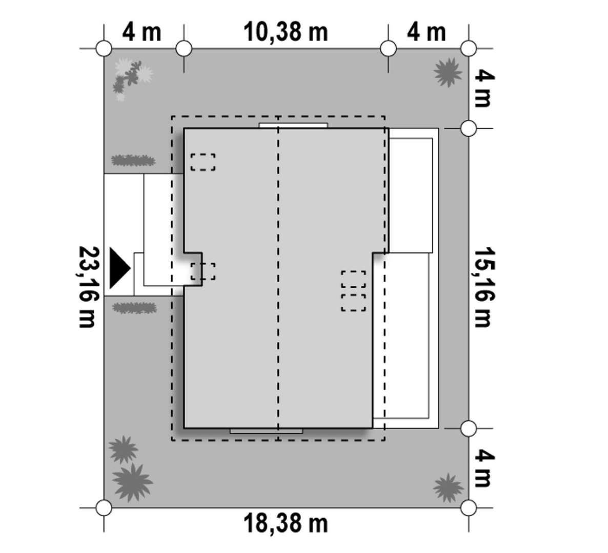 Plan amplasament Casă cu mansardă 190 mp utili, un dormitor, 3 băi